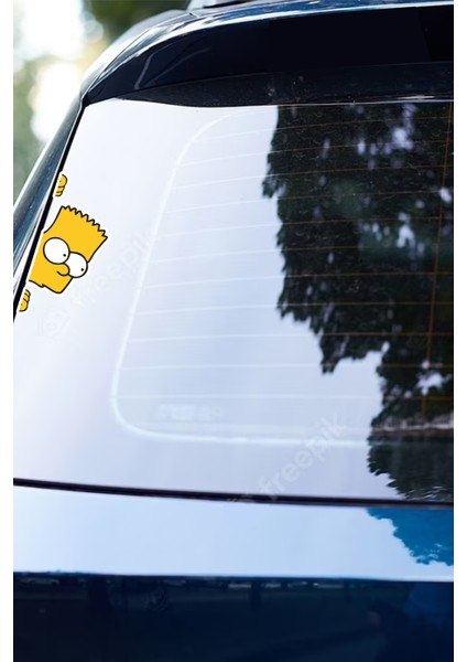 Quart Aksesuar 12X5,5 cm Bart Simpson Sticker Araba Laptop Oto Motor Sticker