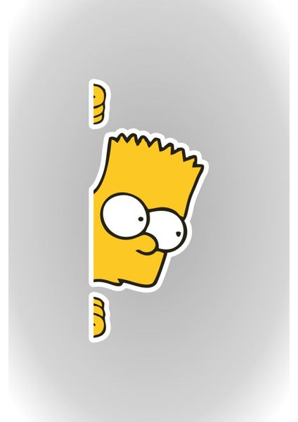 Quart Aksesuar 12X5,5 cm Bart Simpson Sticker Araba Laptop Oto Motor Sticker