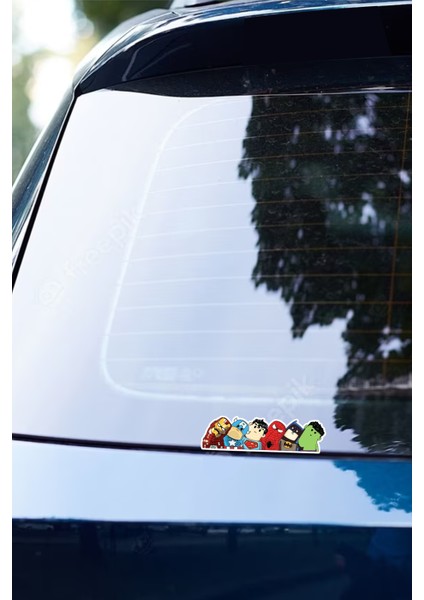 15X4 cm Super Kahramanlar Sticker Araba Laptop Oto Motor Sticker fırsatları