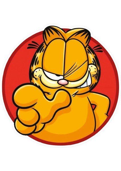 Quart Aksesuar 11 x 11 cm Garfield Kedi Sticker Araba Laptop Oto Motor Sticker