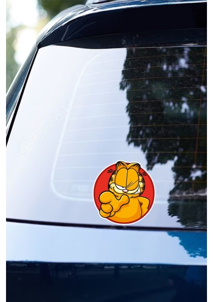 Quart Aksesuar 11 x 11 cm Garfield Kedi Sticker Araba Laptop Oto Motor Sticker