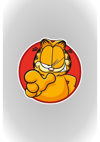 Quart Aksesuar 11 x 11 cm Garfield Kedi Sticker Araba Laptop Oto Motor Sticker