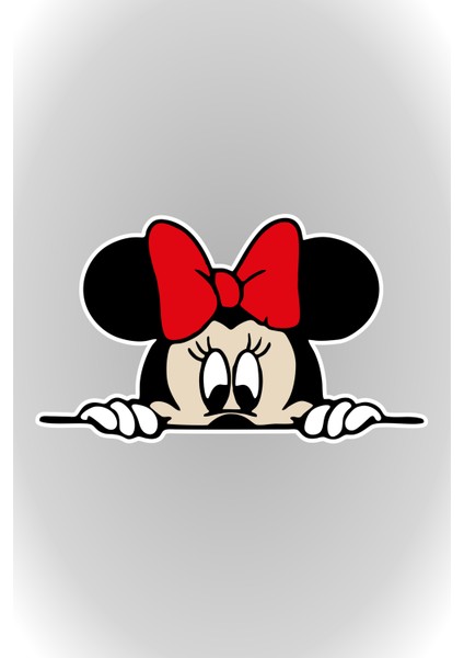 Quart Aksesuar 14 x 8 cm Minnie Mouse Sticker Araba Laptop Oto Motor Sticker