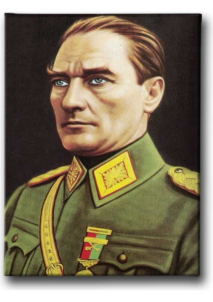 Asker Kıyafetli Atatürk Portresi Kanvas Tablo