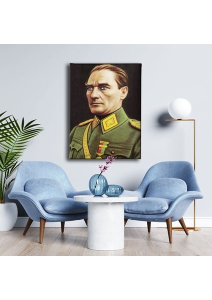 Asker Kıyafetli Atatürk Portresi Kanvas Tablo