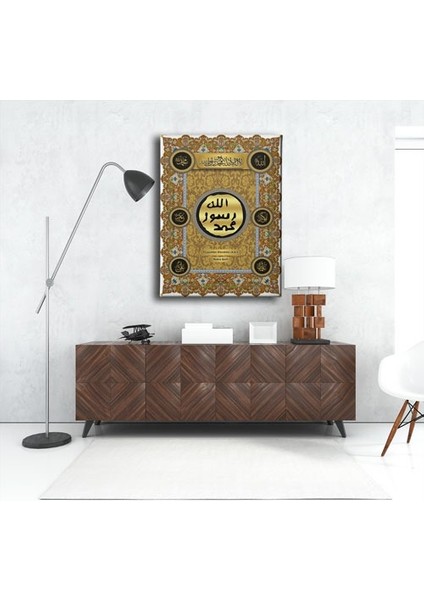 Mührü Şerif-I Dört Halife Dini Kanvas Tablo fırsatları
