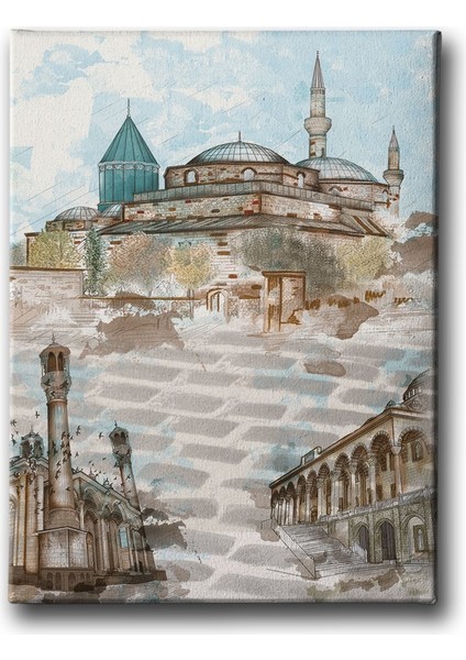 Mevlana Türbesi Sultan Selim Cami ve Aziziye Cami Tablo