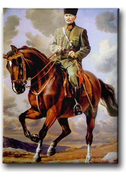 Atlı Atatürk Kanvas Tablo