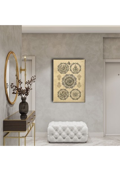 Fatiha-Ihlas-Felak-Kelime-I Tevhid Dini Kanvas Tablo fiyatları