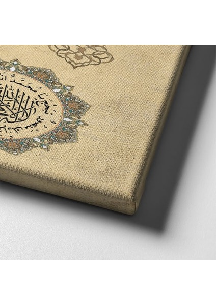 Fatiha-Ihlas-Felak-Kelime-I Tevhid Dini Kanvas Tablo indirimleri
