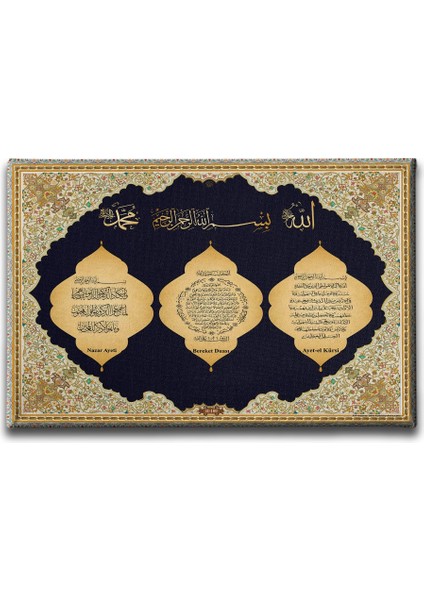 Nazar-Bereket-Ayet-El Kürsi Ayetli Kanvas Tablo