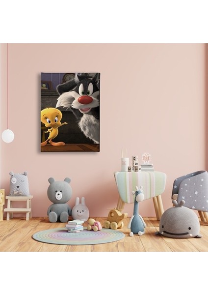 Tweety ve Kedi Çocuk Kanvas Tablo modelleri