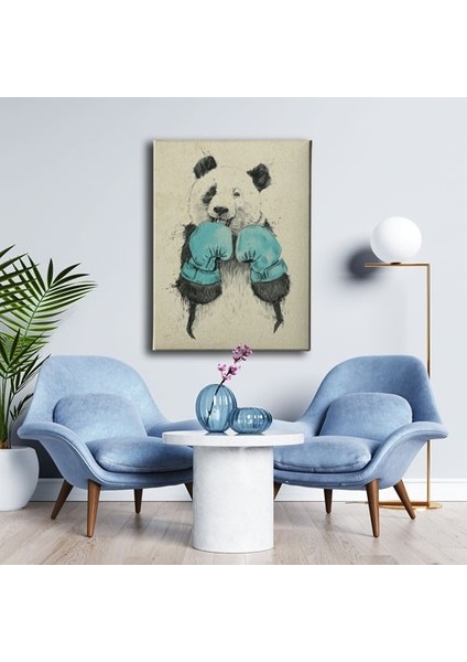 Boksör Panda Kanvas Tablo
