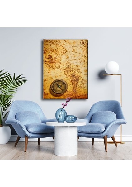 Eski Harita Canvas Tablo modelleri