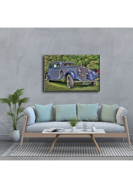 Klasik Kırmızı Araba Canvas Tablo Klasik Mavi Araba Canvas Tablo modelleri