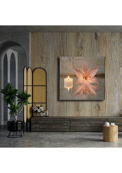 Zambak ve Mum Canvas Tablo modelleri