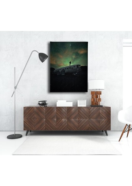 Gece Uçak Canvas Tablo fırsatları