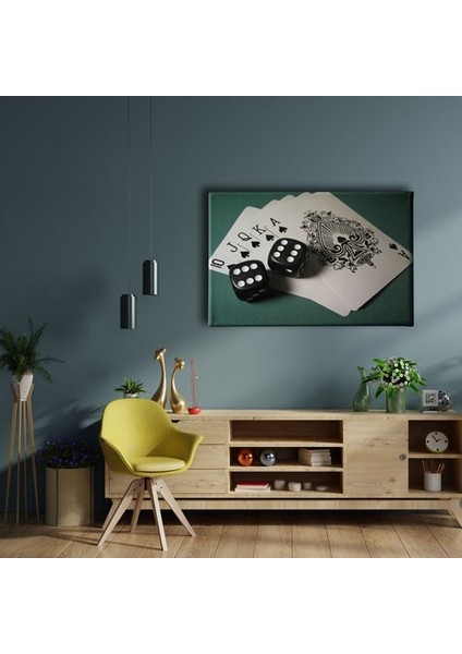 Zar ve Iskambil Kağıdı Canvas Tablo