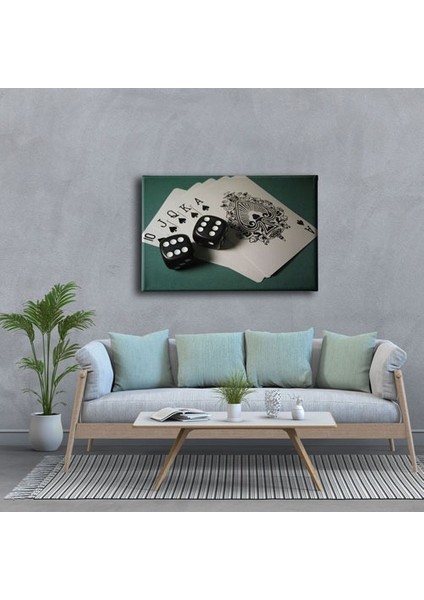 Zar ve Iskambil Kağıdı Canvas Tablo