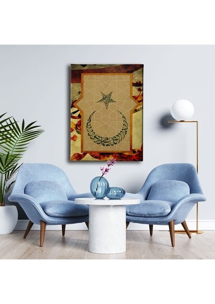 Kelime-I Tevhid- Ay Yıldız Kanvas Tablo modelleri