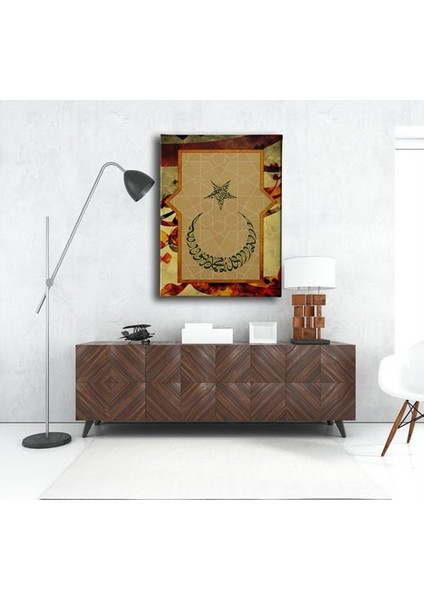 Kelime-I Tevhid- Ay Yıldız Kanvas Tablo fırsatları