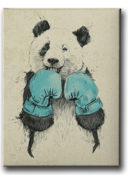 Boksör Panda Kanvas Tablo