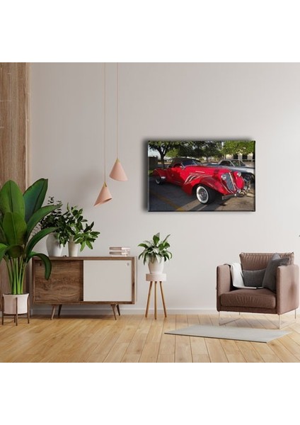 Klasik Kırmızı Araba Canvas Tablo fırsatları