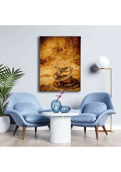 Usturlap Temalı Vintage Harita Canvas Tablo modelleri