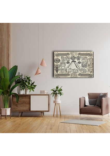 Mısır Figürleri Canvas Tablo