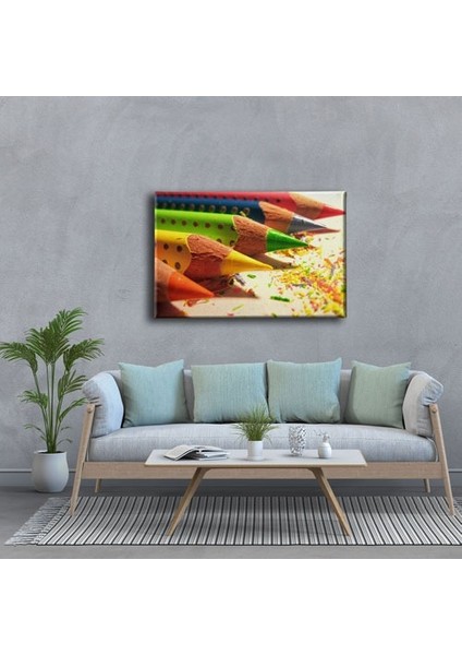 Renkli Kalemler Canvas Tablo modelleri