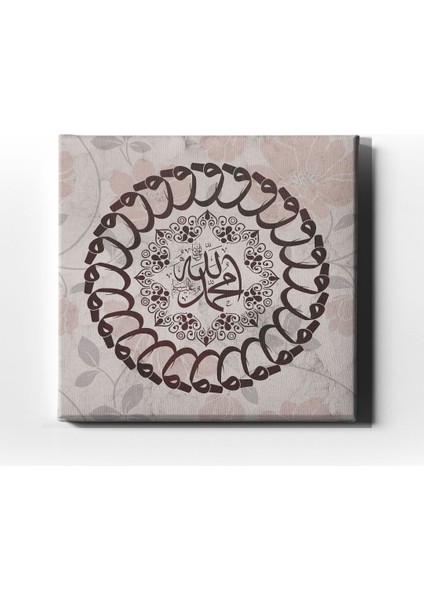 Allah - Muhammed Vavlı Sikkeli Dini Kanvas Tablo