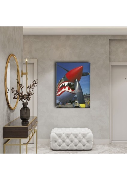 Köpekbalıklı Helikopter Canvas Tablo fiyatları