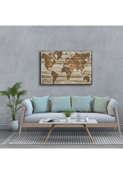 Eski Harita Canvas Tablo modelleri