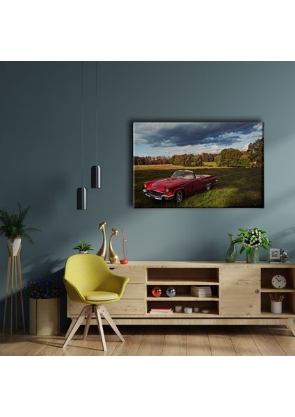 Klasik Kırmızı Araba Canvas Tablo fiyatları