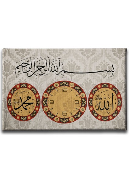 Allah Muhammed Lafzı Saatli Tablo