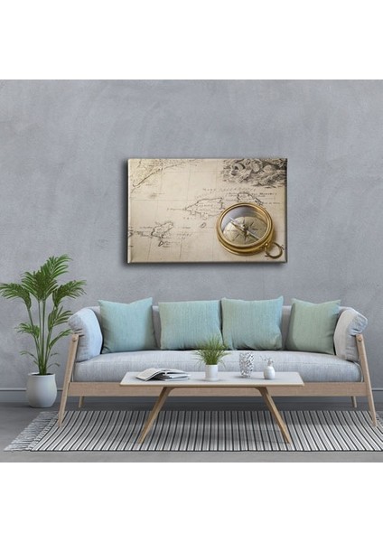 Eski Pusula ve Harita Canvas Tablo modelleri