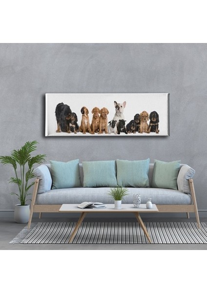 Köpekler Panoramik Kanvas Tablo fiyatları