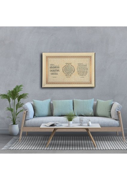 Nazar-Bereket-Ayet-El Kürsi Motifli Ayetli Kanvas Tablo modelleri