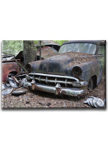 Klasik Hurda Araba Canvas Tablo