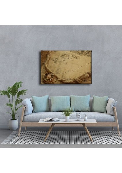 Eski Harita Canvas Tablo modelleri