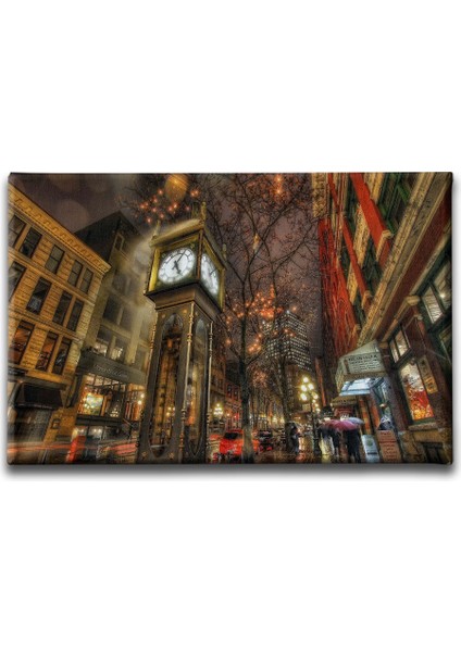 Gastown Steam Clock Canvas Tablo