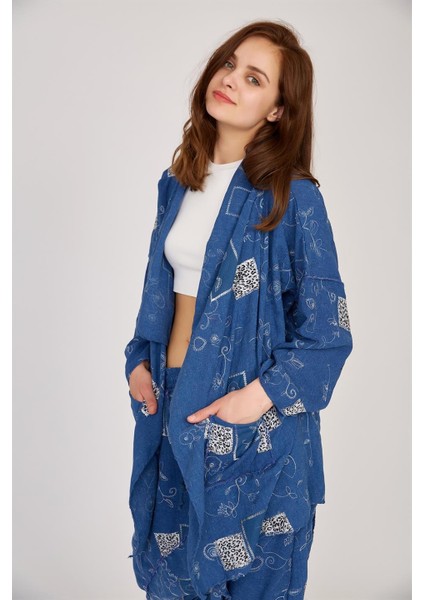 Boho Şalvar Pantolon Asimetrik Ceket Takım