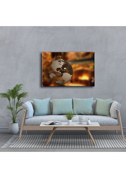 Dünya Haritalı Lamba Canvas Tablo modelleri