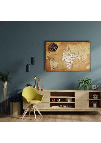Nostaljilk Harita ve Pusula Canvas Tablo fiyatları