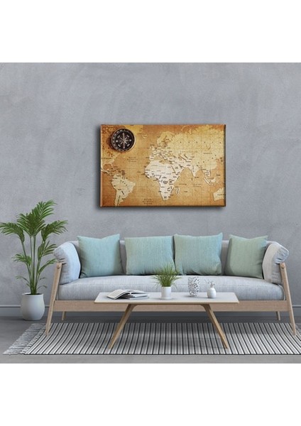Nostaljilk Harita ve Pusula Canvas Tablo modelleri