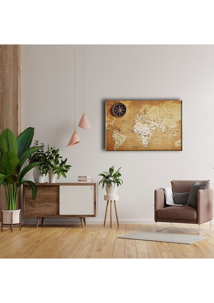 Nostaljilk Harita ve Pusula Canvas Tablo fırsatları