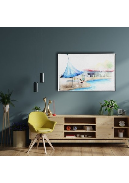 Havuz Başı Sulu Boya Tablo fiyatları