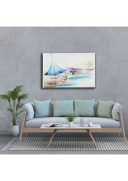 Havuz Başı Sulu Boya Tablo modelleri