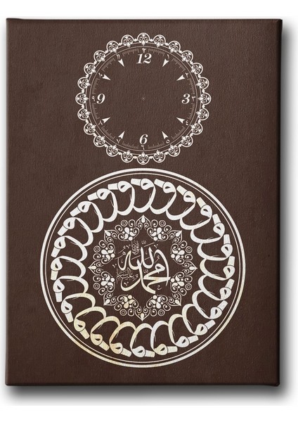 Allah Muhammed Lafzı Sikkeli Vav Saatli Tablo