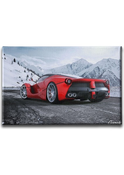 Kırmızı Ferrari Canvas Tablo